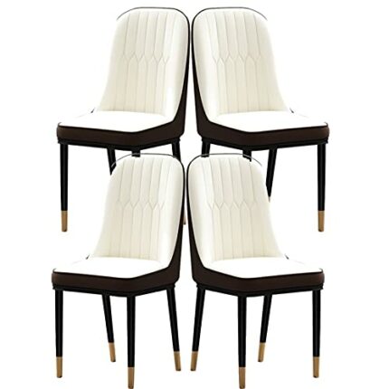 Kitchen Dining Room Furniture Chairs Kitchen Dining Chairs Set Of 4 Modern PU Water Proof Leather High Back Soft Seat Side Chairs Living Room Cha