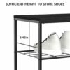 YBING Shoe Rack 4-Tier Shoe Organizer for Entryway 9-12 Pairs Shoe Storage Rack Freestanding Shoe Storage with 3 Metal Mesh Shelves and Wooden To