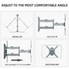 HILLPORT TV Wall Bracket 32-55 Inch 360° Rotate Tilting Swivel TV Mount for Wall for Vertical TV Screens and Large Monitor up to 19.8 kg, MAX VES