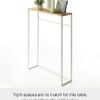 YAMAZAKI Home Modern Console, Slim Narrow Accent Entryway Or Living Room, Metal and Wood Skinny Hallway Or Sofa Table | Steel, White, One Size