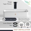 Wasserrhythm Pop up Basin Waste Matte Black Slotted for Bathroom Sinks with Overflow Click Clack Sprung Plug 1/4 BSPP UK Standard