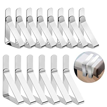 14 Pack Table Cloth Clips, Stainless Steel Tablecloth Clips, Heavy Duty Picnic Table Clips, Table Cloth Cover Clamps, Table Cloth Holders for Res