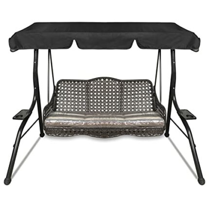 Generic 8N2U Replacement Canopy for Swinging, Acrylic, Black, L: 195 x 125 x 15cm / 77'' x 49'' / 5.9''