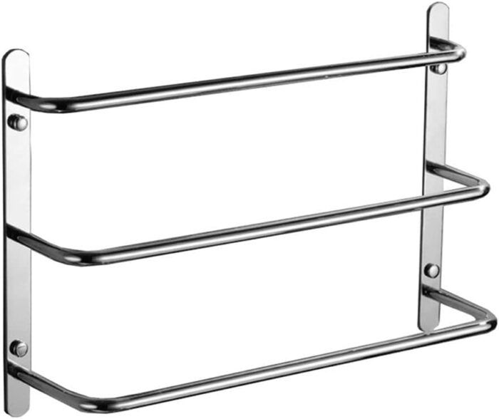 bathroom towel rack Towel Rail Chrome 304 Stainless Steel Heavy Duty Towel Bar Wall Mounted Towel Holder with 3 Rod Storage Rack for Bathroom Kit