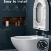 Pipishell Toilet Seat, Soft Close Toilet Seats White with Quick Release for Easy Clean (UF)