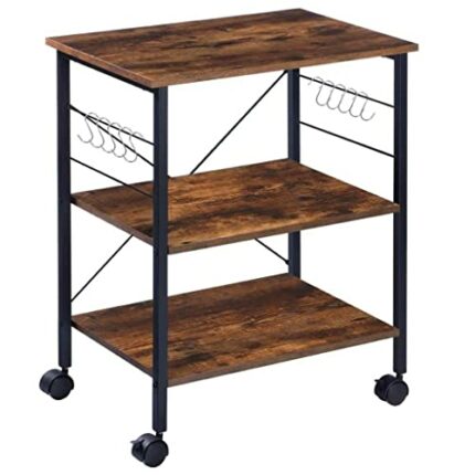 ZCMEB 3 Tier Kitchen Storage Cart Microwave Oven Rack For Household Kitchen Wheel Movable Multifunctional Holders Cart
