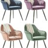 dining chair Dining Chairs Set - Corner Kitchen Counter Chairs, Dining Chairs Kitchen Chairs Set of 4 Living Room Side Sofa Chairs with Flannel F