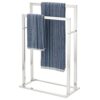 mDesign Towel Holder — 2-Bar Towel Rail for Bathroom Storage and Organisation — Freestanding Towel Rack for Bath, Hand and Face Towels — Matte Bl