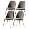 dining chair Kitchen Dining Room Furniture Chairs Dining Chairs Set Of 4 Kitchen Living Room Chairs with Metal Legs Velvet Seat and Backrests for