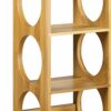 Relaxdays Bamboo Rack Size 53 x 14 x 12 cm, 5 Levels, Modern Bottle Storage Wine Holder for Horizontal Hold, Stackable, Natural Brown, Wood, 12 x