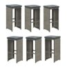 Asti All-Weather Wicker Set of Six 30" H Pub Stools with Cushions