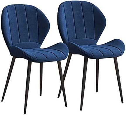 Kitchen Dining Room Furniture Chairs Kitchen Chairs Set Of 2 Velvet Seat Dining Chairs with Backrest Metal Legs for Lounge Living Room Corner Cha