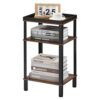 YEAKOO Side End Table, 3-Tier Nightstand Coffee Table,Rectangle Storage Side Table with Fall-arrest Tray, Office Living Room Bedroom Small narrow