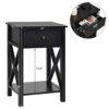 ZYZMH 2PCS Nightstand Chair Side End Table with Drawer & Shelf Bedroom Furniture