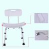 Bath Stools,Shower Chair Bathroom Safety Shower Stool Bath Bench Seat Disabled Adjustable Bath Chair Can Lift with Backrest,White