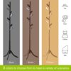 Coat Rack Freestanding Bamboo Coat TreeCoat Rack Standing Adjustable Coat With 3 Sections 8 Coat Hooks Easy Assemble Coat Hanger For Closet Hats