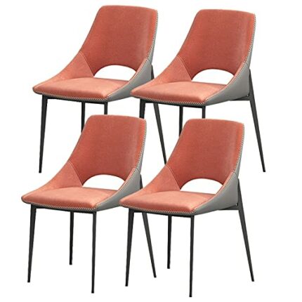 dining chair Kitchen Dining Room Furniture Chairs Dining Chairs Set Of 4 Kitchen Chairs with Technological Fabric Cushion Seat Back, Modern Mid C