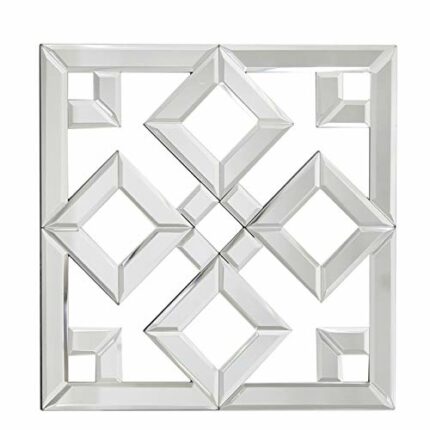 Maisonica Geo Mirror Glass Wall Art Decoration Mirrored Geometric Decor 40 cm Square