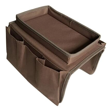 BESPORTBLE Sofa Armrest Organizer with Cup Holder Non- Slip Sofa Armrest Tray Chair Arm TV Remote Holder for Recliner Couch Armchair Caddy Bedsid