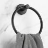 Care 4U Matte Black Towel Ring, Modern Kitchen Hand Towel Holder for Bathroom Wall Mounted, SUS304 Stainless Steel Bathroom Towel Rack