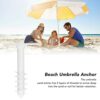 TOPINCN Beach Umbrella Sand Anchor, One Size Fits All Beach Umbrellas, with 5-Spiral Design, Safe Stand for Strong Winds