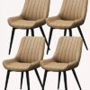 dining chair Office Reception Chairs Business Dining Chairs Set Kitchen Dining Chairs Set of 4 Metal Feet Comfortable Cushions and Backrest Leath