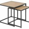 Amazon Basics Martin Nest of 2 End/Side Tables, Set of 2, 50 x 50 x 45 cm, Brown Oak-Effect with Black Legs(Previously Movian brand)