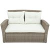 TJLSS Patio Furniture Set, 4 Piece Outdoor Conversation Set All Weather Wicker Sectional Sofa With Ottoman And Cushions