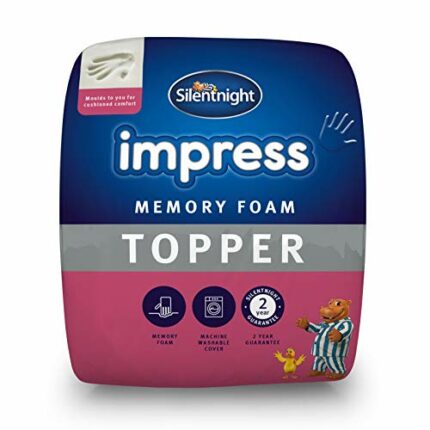 Silentnight Impress Memory Foam - 5cm Thick Luxury Orthopedic Mattress Topper for Back and Neck Pain - Removable Washable Cover - Small Double, W