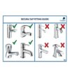 Croydex Freeway Secura, Shower Kit, 1 Metre Long hose, Fits Most Normal Round or Oval, Controlable Shampoo Spray