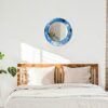 Tulup Wall Mirror Overprint Unique Mirror Circular Mirror with Print Ø19.7 in / 50 cm Glass Home Decoration - blue abstract