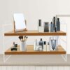 Desk storage rack, desk organiser, multipurpose bookcase for office, home, desktop display shelf, desk stand, bookcase (white shelf, white board,