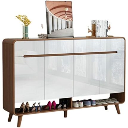 LUKEO Multilayer Display Shoerack Wood Assembly Narrow Bedroom Shoe Rack Entryway Stackable