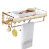 HIGOH Towel Racks,Bathroom Towel Rack Wall Mounted Towel Holder,Bathroom Towel Rack,Double Tier Shower Storage Rack,Wall Mounted Towel Bar,Alumin