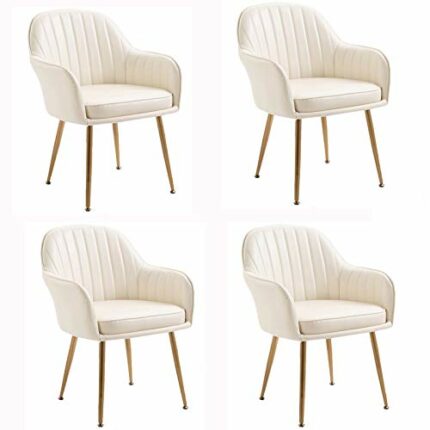 dining chair Kitchen Dining Room Furniture Chairs Dining Chairs Set Of 4 Living Room Armchair Modern Leather High Back Padded Soft Chairs Metal L