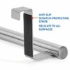 Tatkraft Horizon – Over the Door Towel Rail – Towel Holder for Cupboard Drawer Cabinet – Kitchen and Bathroom – Anti Slip Scratch Protecting Stri