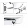 Eujgoov 8 Wall Mount Makeup Mirror, Wall Mounted Vanity Makeup Mirror Bathroom Mirrors for Wall Double Sided Swivel Mirror 3X Magnifying