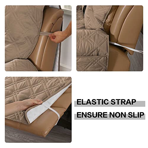 Recliner Chair Cover, Armchair Recliner Cover with Storage,Loveseat Recliner Slipcover for Leather Sofa,Washable Recliner Sofa Protector with Ela