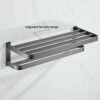 HIGOH Towel Rack High-Grade Gray Space Aluminum Alloy Towel Rack, Bath Towel Holder, Bathroom Light Bathroom Hardware