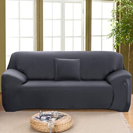 LiveGo High Stretch Sofa Covers, 2/3 Seater Ultra Soft Stylish Couch Covers for Dogs and Kids, Furniture Protector With Elastic Bottom (3 Seater,