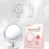Magnifying Makeup Mirror, 1X 15X Double Sided Magnification Mirror, 360 Degree Rotation Table Mirror, White
