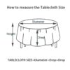 3E Home Patio Round Outdoor Tablecloth Waterproof with Umbrella/Parasol Hole and Zipper[52 inches (132 cm) Palm leaf]