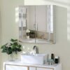 TMEE Bathroom Mirror Cabinet with Illuminated Light and Shaver Socket, Make Up Storage with Adjustable Shelf and Demister Pad, Aluminum Alloy Led