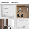 Geekria Foldable Wall Mount Headphones Holder, Headset Wall Hanger, Aluminum Wall Mount Hook, Hold Up to 1KG with 3M Tape, 20KG with Screws, Stan
