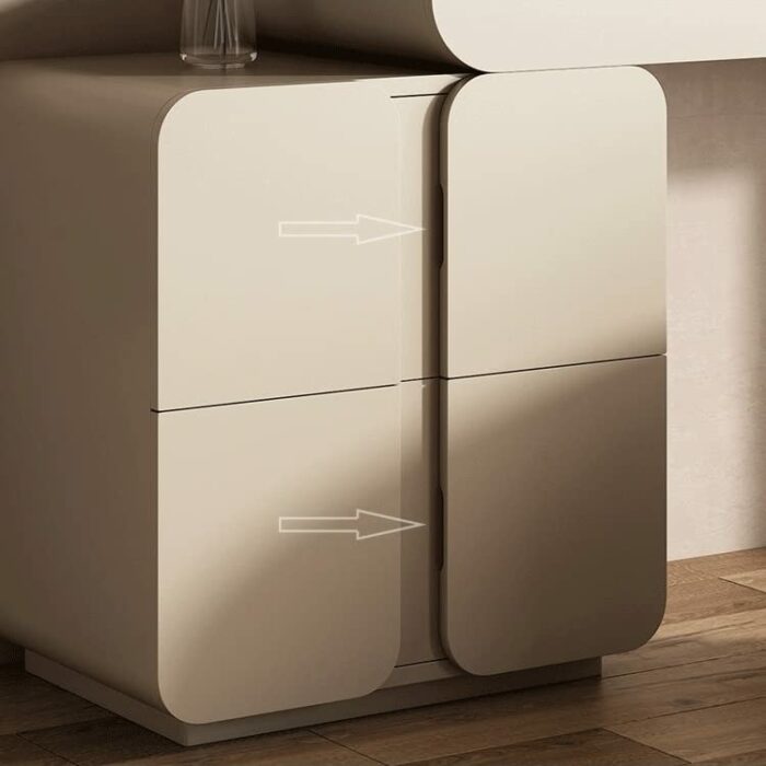 JJZXD Dressing Table with Stool and LED Extension 6 Drawer Bedroom Furniture Vanity Table