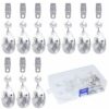 Swpeet 10Pcs Lute Tablecloth Weights with 10Pcs Metal Clip Kit, Crystal Glass Teardrop Prisms Pendant Tablecloth Weights for Picnic Tables Tablec