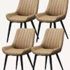dining chair Kitchen Dining Room Furniture Chairs Dining Chairs Set Of 4 Metal Feet Comfortable Cushions And Backrest Leather Chairs For Dining R