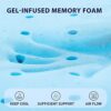 subrtex 3 Inch Double Memory Foam Mattress Topper Cooling Pad Removable with Fitted Washable Bamboo Cover (135x190x7.5cm),White