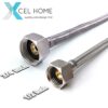 1/2" x 3/4" BSP 500mm Long Flexible Braided Hose Bath Tap Flex Connector