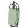 mDesign Small Hand Towel Holder — Freestanding Towel Rail for Bathroom and Dressing Table — Metal Bathroom Towel Rack — Set of 2 — Grey